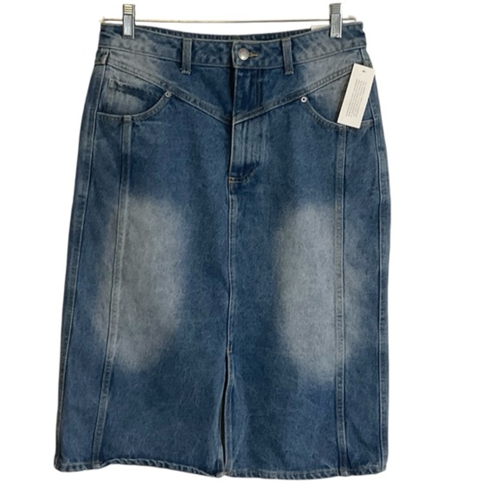 NWT Velvet Heart Women’s Tessia Denim Midi Skirt Light Blue Wash Size 30 waist